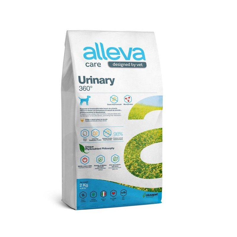 Alleva Care Dog Adult Urinary 360 сухой диетический корм для взрослых собак при заболевании мочевыводящей системы (струвиты) - 2 кг