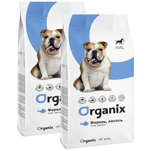ORGANIX ADULT DOG SALMON & TROUT для взрослых собак с форелью и лососем (2,5 + 2,5 кг)