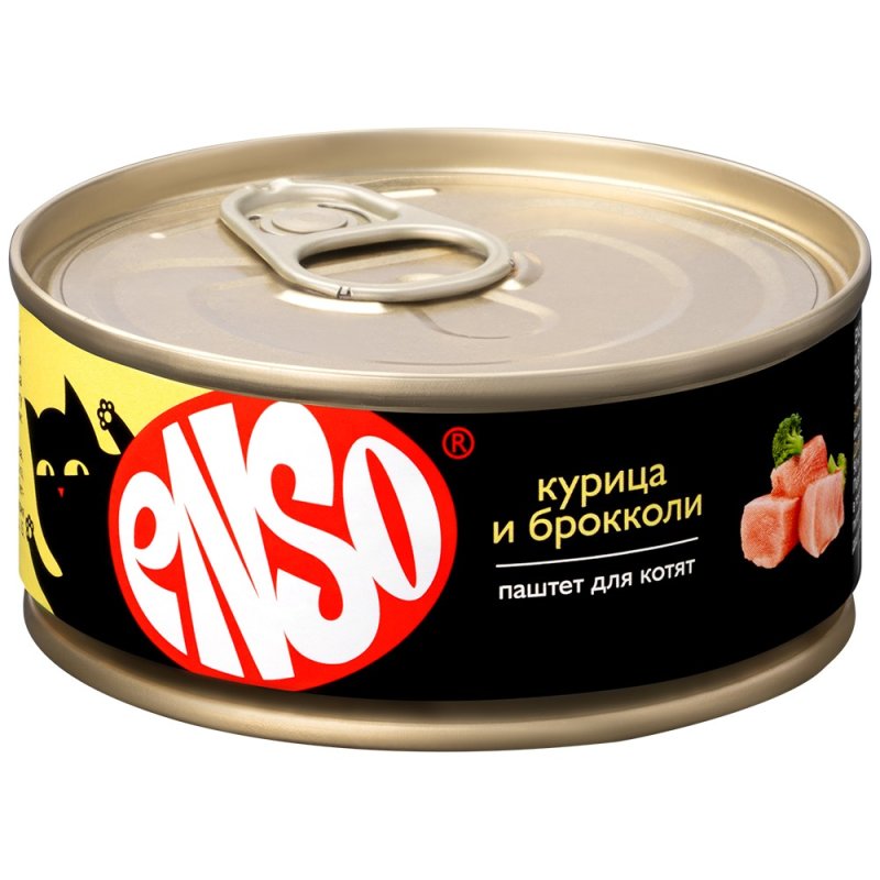 Корм для котят ENSO паштет с курицей и брокколи банка 100г