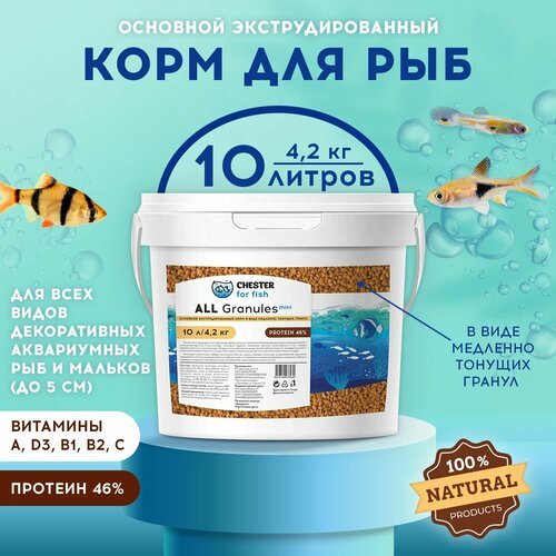 Корм CHESTER for fish ALL Granule Mini (ведро 10л; 4,2кг)