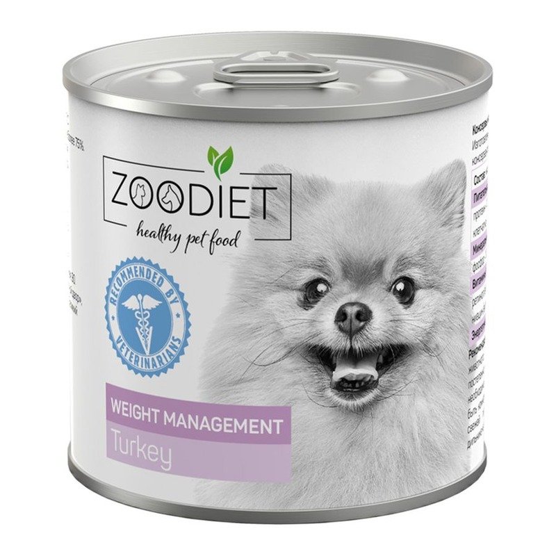 Zoodiet Weight Management Turkey влажный корм для взрослых собак, склонных к ожирению, с индейкой, в консервах - 240 г х 12 шт (1 шт)