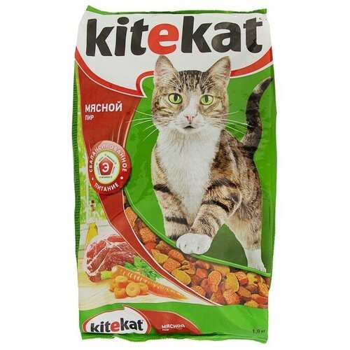 Сухой корм KiteKat 'Мясной пир' для кошек, 1,9 кг