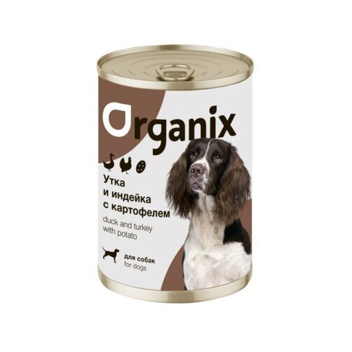 Organix консервы Консервы для собак Утка, индейка, картофель 22ел16, 0,4 кг