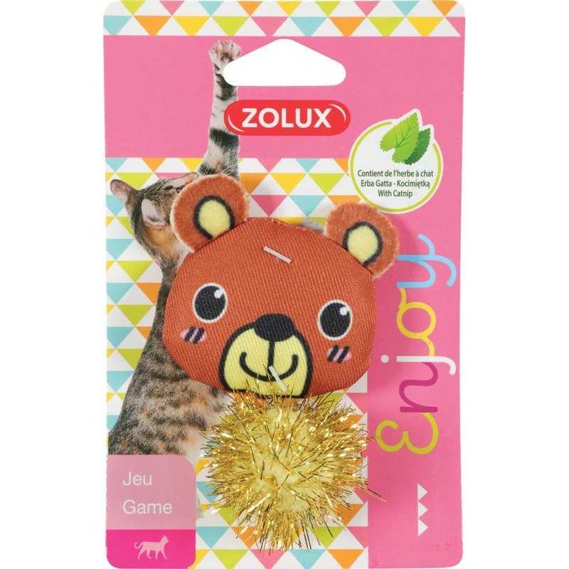 Zolux Игрушка \'Очаровательный Мишка\' для кошек, с кошачьей мятой, 7 см