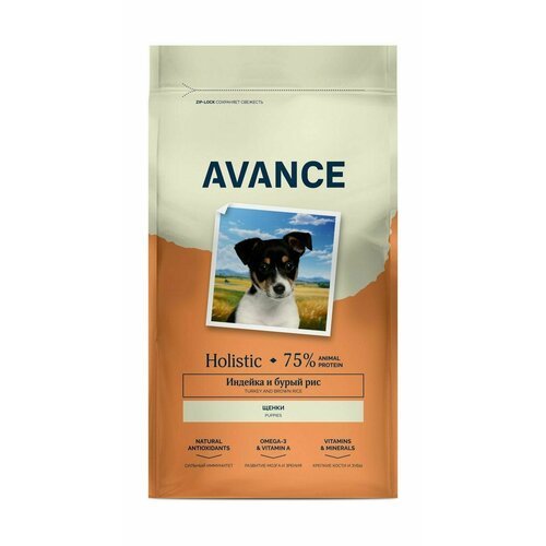 Avance Puppy - Полнорационный сухой корм для щенков, с индейкой и бурым рисом (3 кг)