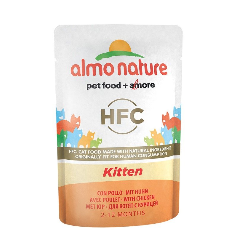 Almo Nature Classic Kitten Cuisine влажный корм для котят, с курицей, волокна в бульоне, в паучах - 55 г