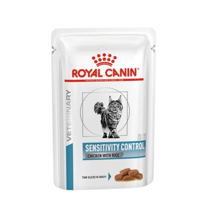 Royal Canin Sensitivity Control полнорационный влажный корм для взрослых кошек при пищевой аллергии или непереносимости, с курицей и рисом, кусочки в соусе, в паучах - 85 г (24 шт)