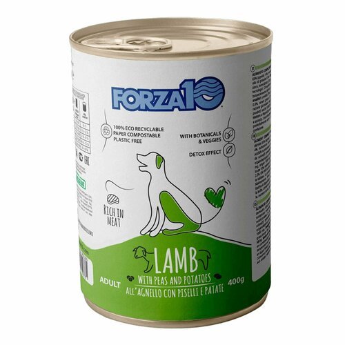 Forza10 Maintenance влажный корм для взрослых собак с ягненком, горохом и картофелем, в консервах - 400 г х 12 шт