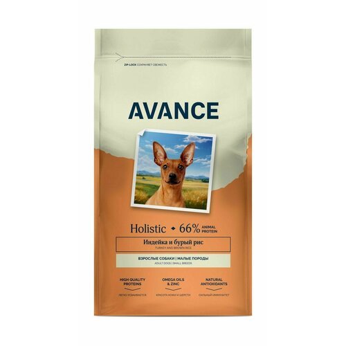 Avance Mini Adult - Полнорационный сухой корм для взрослых собак малых пород, с индейкой и бурым рисом (3 кг)
