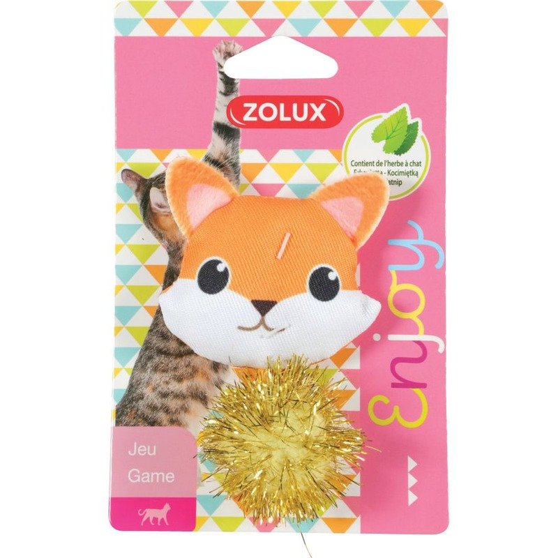 Zolux Игрушка \'Хитрый лисенок\' для кошек, с кошачьей мятой, 8 см