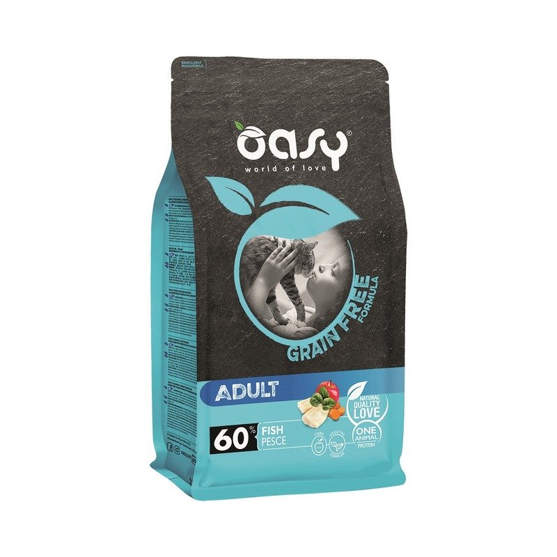 Oasy Dry Cat Grain Free Adult сухой корм для взрослых кошек беззерновой с рыбой