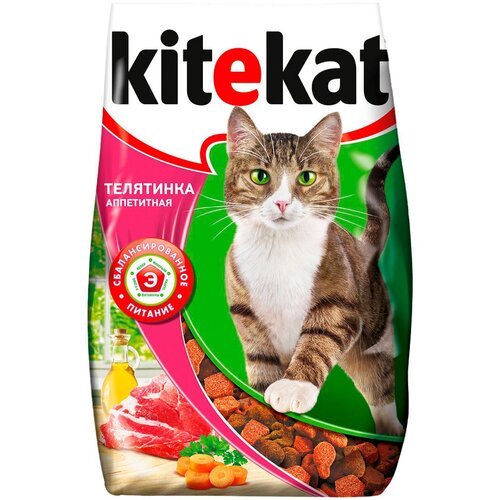 KITEKAT аппетитная телятинка для взрослых кошек (0,35 + 0,35 кг)