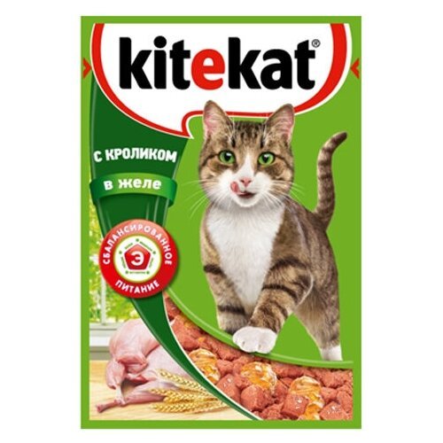 Kitekat Влажный корм для кошек «Нежный кролик» в желе 85г 10236430 0,085 кг 53168 (46 шт)