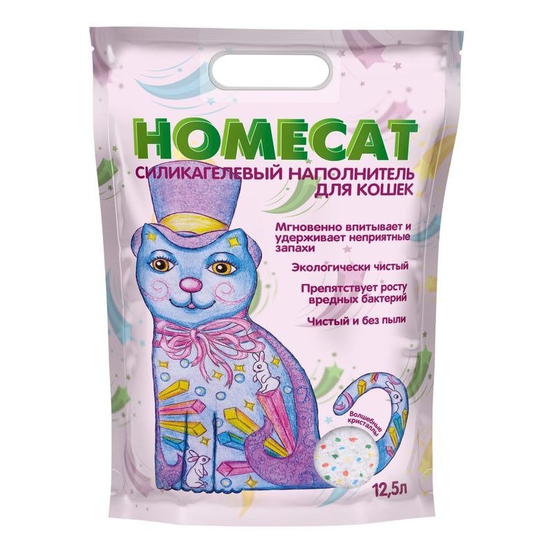 HOMECAT силикагелевый наполнитель для кошачьих туалетов - 12,5 л