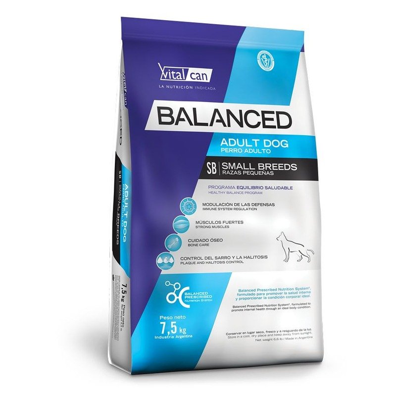 Vitalcan Balanced Dog Adult сухой корм для собак мелких пород, с курицей - 7,5 кг