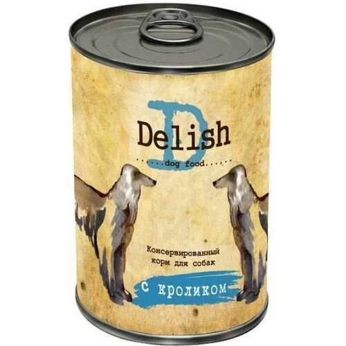 Влажный корм для собак Delish (кролик), 24 шт по 400 гр