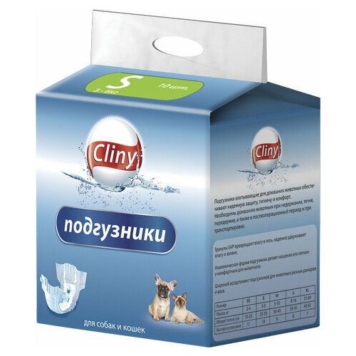 Экопром Cliny K202 Подгузники для собак и кошек S 3-6кг 10шт