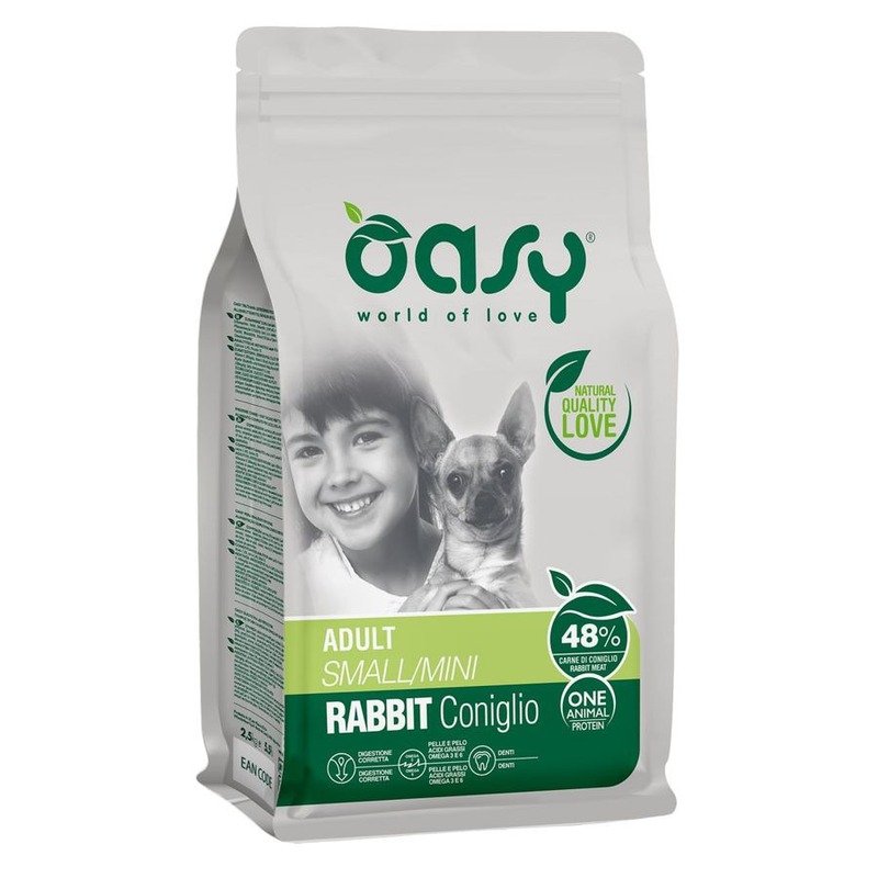 Oasy Dry Dog OAP Adult Small Монопротеин сухой корм для взрослых собак мелких пород c кроликом