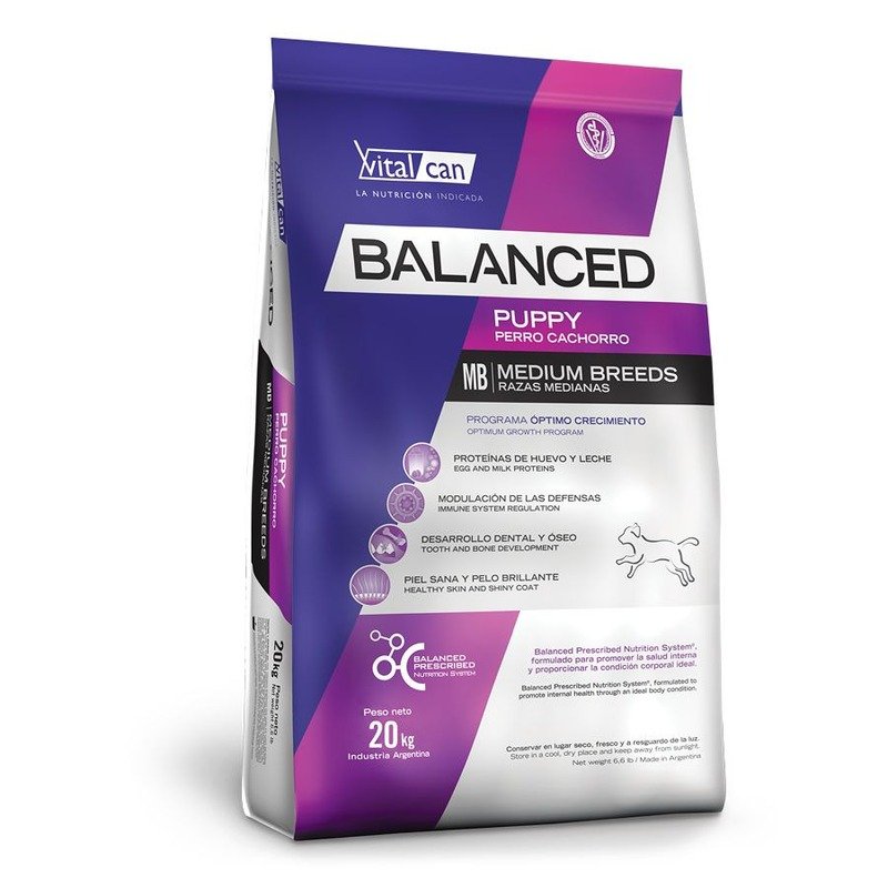 Vitalcan Balanced Dog Puppy сухой корм для щенков средних пород, с курицей