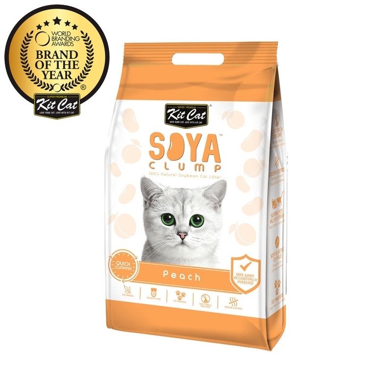 Kit Cat SoyaClump Soybean Litter Peach соевый биоразлагаемый комкующийся наполнитель с ароматом персика